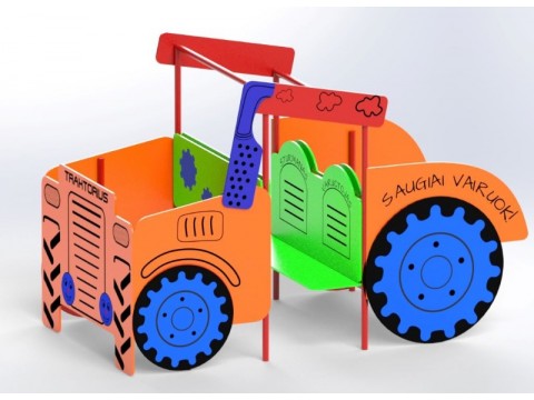Lauko vaikų žaidimų įrenginys Traktorius